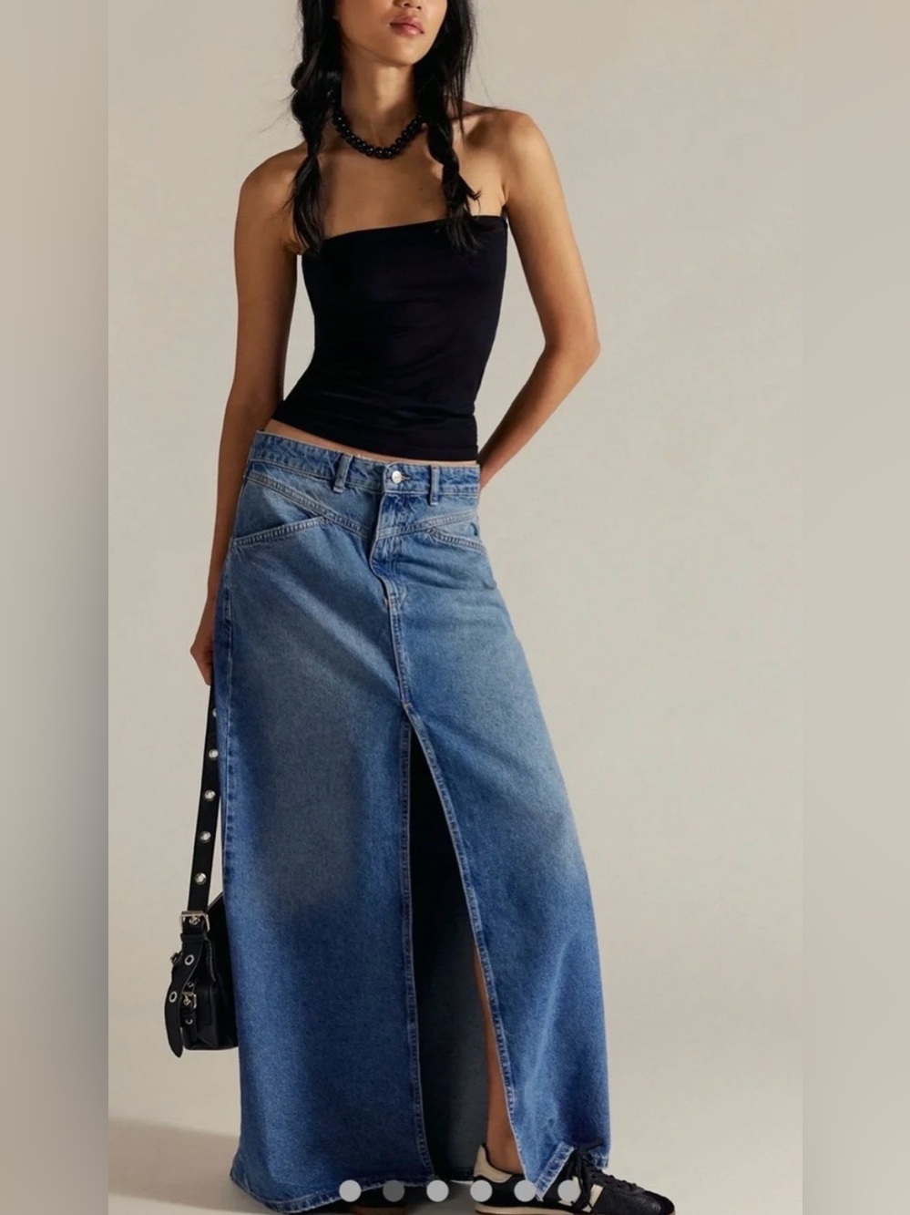We the free maxi denim skirt size 8
